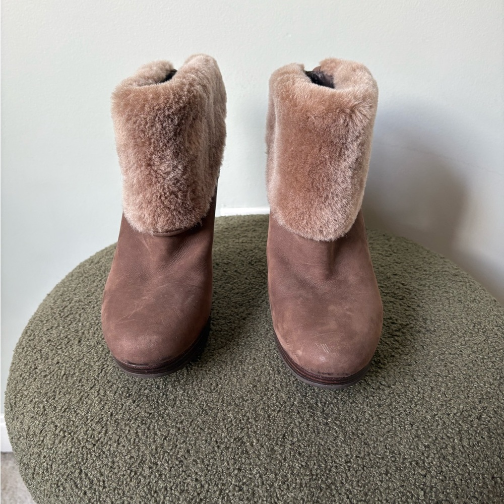 UGG Tan Fur-Lined Winter Boots